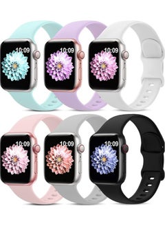 Sport Bands Compatible with Apple Watch Band 38mm 40mm 41mm ,Soft Silicone Waterproof Strap Wristbands Compatible with iWatch Apple Watch Series 8 7 6 5 4 3 2 1 SE Women Men