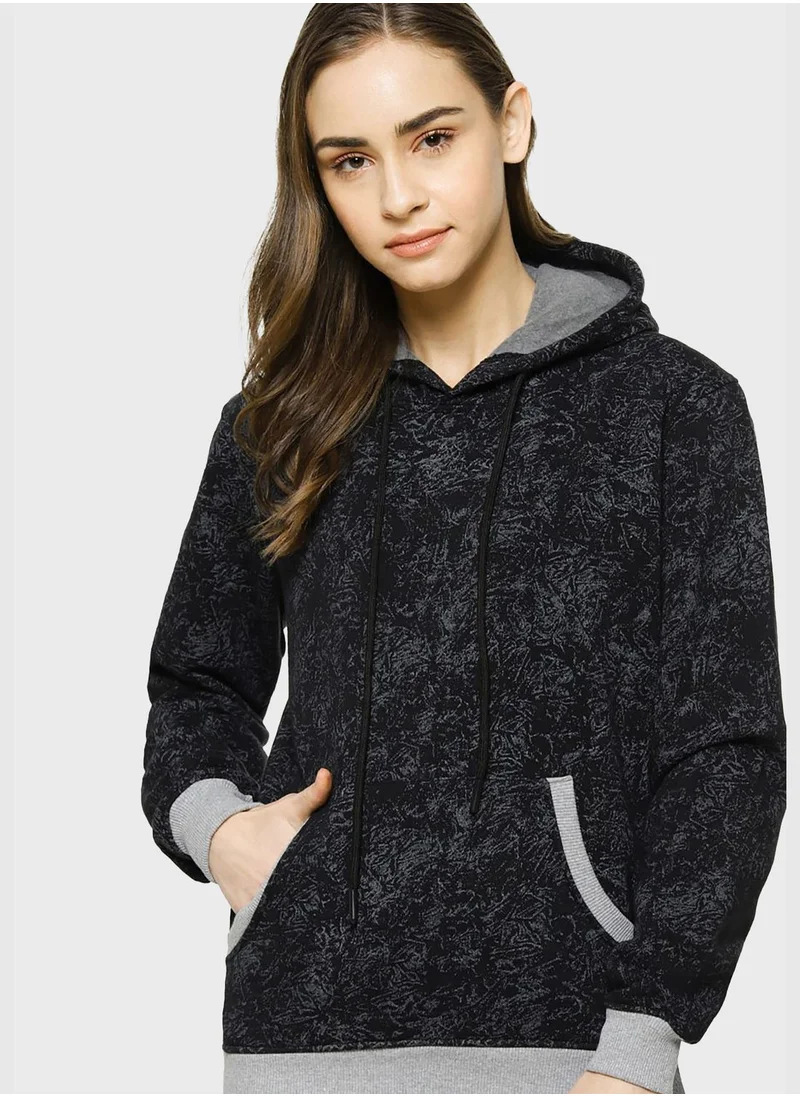 Campus Sutra Printed Hoodie