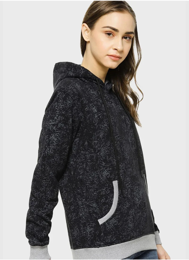 Campus Sutra Printed Hoodie