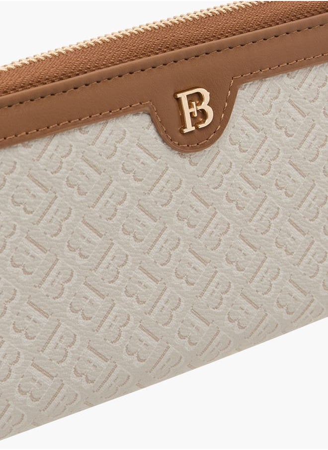 Flora Bella By Shoexpress Womens Textured Monogram Wallet With Zipper  - Image 4