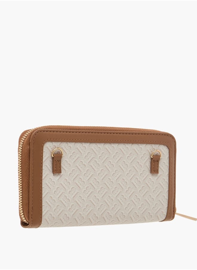 Flora Bella By Shoexpress Womens Textured Monogram Wallet With Zipper  - Image 3