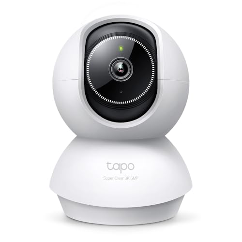 Tapo 3K 5MP Indoor Security Camera for Baby Monitor, Pet Camera w/Smart Motion Tracking, 360° Pan/Tilt, IR Night Vision for Home Security, Works w/Alexa & Google, RoomCam 3K 360° - Image 1