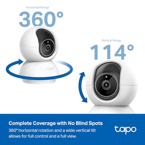 Tapo 3K 5MP Indoor Security Camera for Baby Monitor, Pet Camera w/Smart Motion Tracking, 360° Pan/Tilt, IR Night Vision for Home Security, Works w/Alexa & Google, RoomCam 3K 360° - Image 3