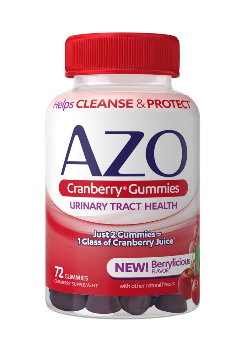 Cranberry Urinary Tract Health Gummies Dietary Supplement 2 Gummies - 1 Glass of Cranberry Juice Natural Mixed Berry Flavor- 72 Gummies