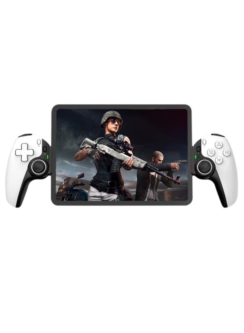 D9 Mobile Game Controller Telescopic Gamepad For Android IOS PS3 PS4 Switch ios HAll Joysitck with Turbo/6-axis Gyro/Vibration (White)  - Image 2