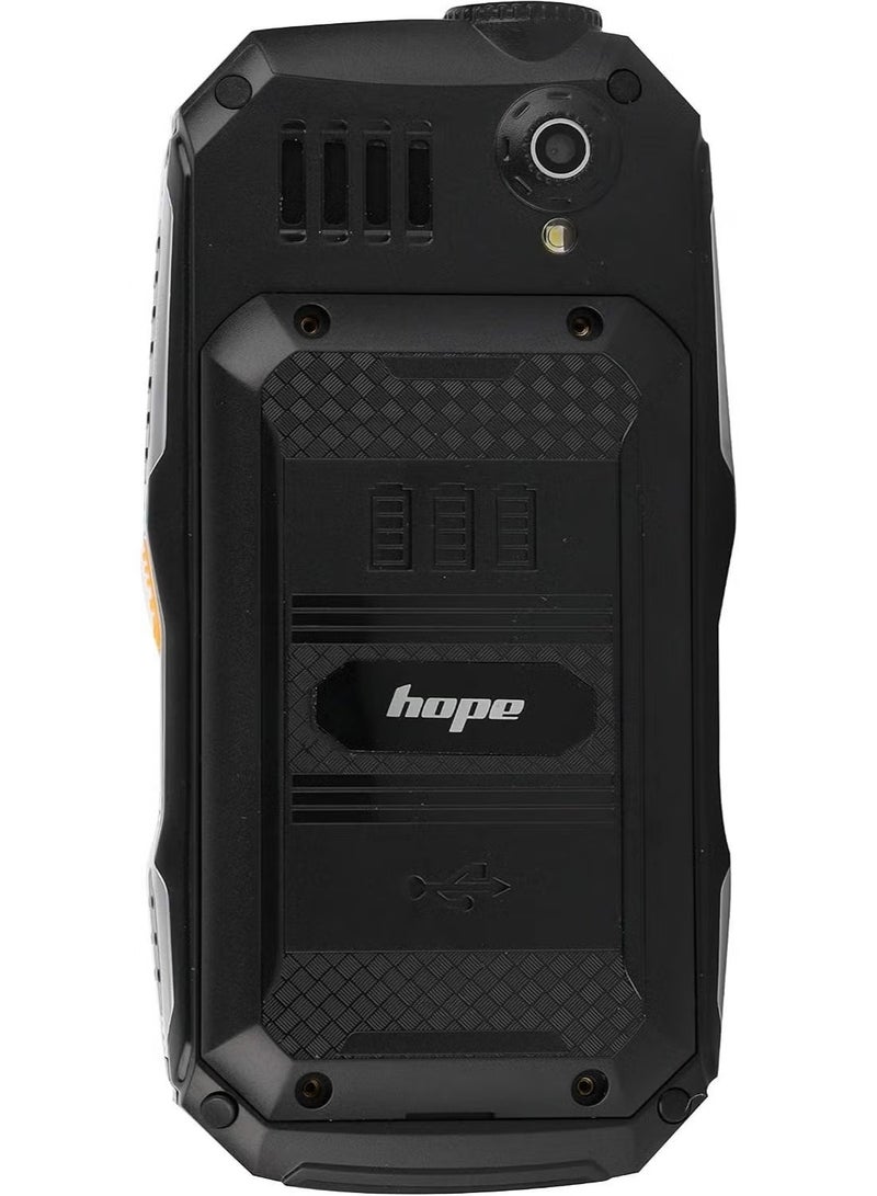 هوب هاتف Hope K19 المتين بشاشة 2.4 بوصة وبطارية 22000 مللي أمبير ودعم 4 شرائح SIM  باور بانك، هوائي خارجي لتقوية استقبال الشبكة، وكشاف إضاءة كبير - Image 2