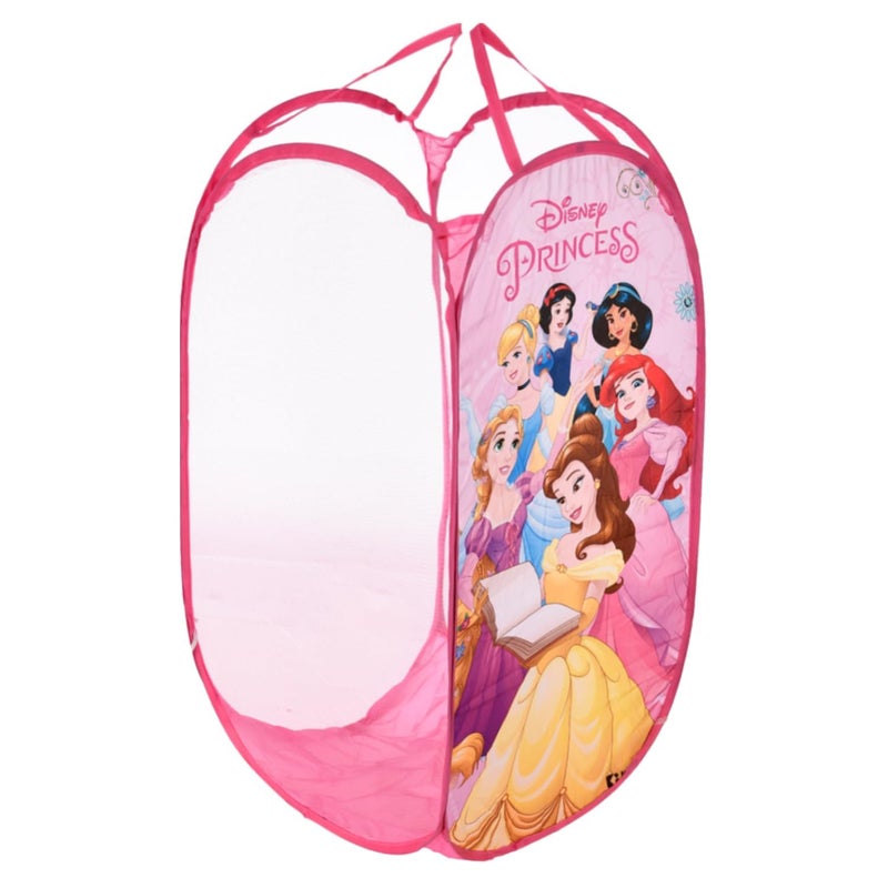 Kuber Industries Disney Princess Laundry Basket For Clothes|Foldable Pop-Up Laundry Bag|Netted Lightweight Toys Organizer|Reinforced Handles "30"LTR|Pack of 3 (Baby Pink) - Image 2