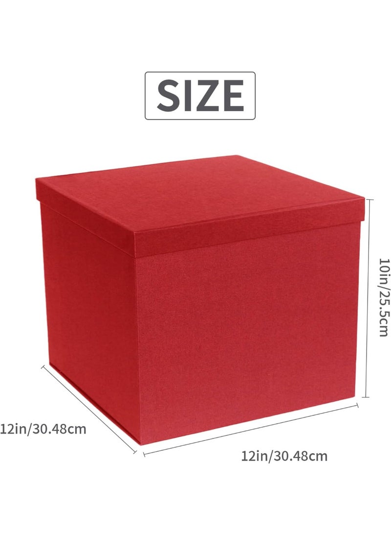 CUNUUDOOL Large Gift Boxes 30x30x25.5cm,Red Gift Boxes For Presents,Birthday Box,For Packaging,Valentine's Day,Mother's Day, Anniversaries,Family Or Business. - Image 4