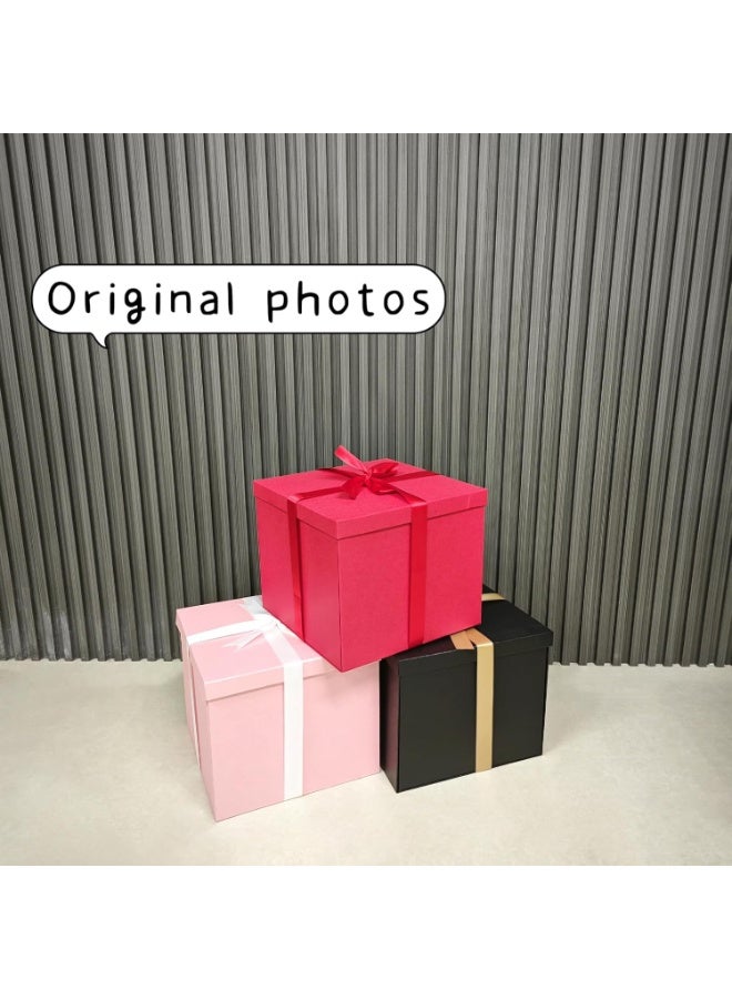 CUNUUDOOL Large Gift Boxes 30x30x25.5cm,Red Gift Boxes For Presents,Birthday Box,For Packaging,Valentine's Day,Mother's Day, Anniversaries,Family Or Business. - Image 5