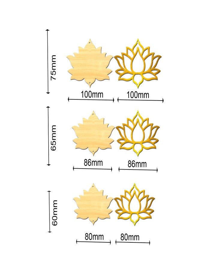 PD Craftozone Pichwai Painting Pine MDF Cutouts,Art and Craft kit for Adults,Lotus Cutouts, MDF Cutouts for Art and Craft.Diwali Decor,Wall Hanging Decor (with Golden Lotus),Engineered Wood - Image 3