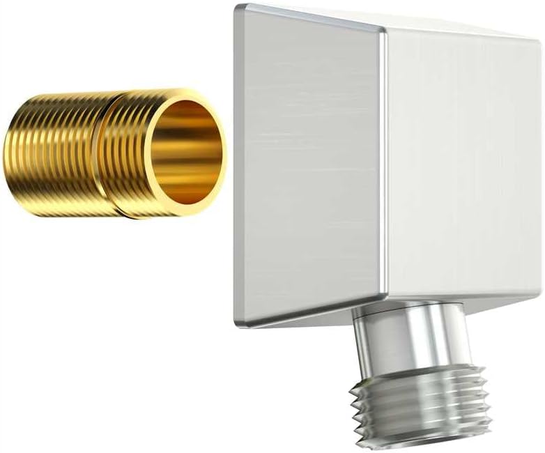 Lavatrum Wall Mounted Supply Elbow, Wall Elbow for Hand Shower, Solid Brass Wall Supply Elbow, Check Valve Included (Brushed Nickel) - Image 1