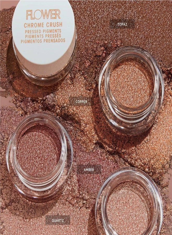 FLOWER BEAUTY By Drew Barrymore Chrome Crush Eyeshadow - Gel Powder + Buildable Formula - Shimmer + Glitter - Eyeshadow Topper (Copper) - Image 5