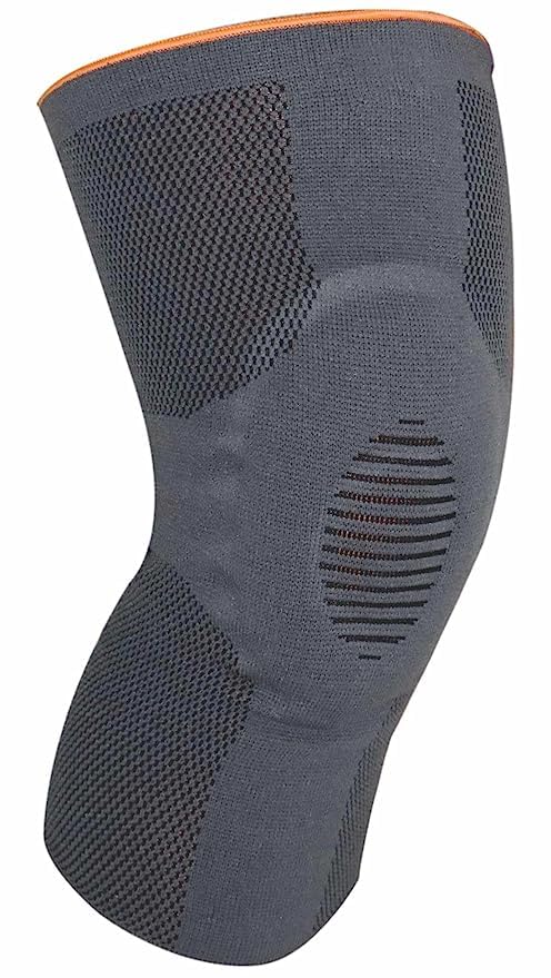 Dyna Genugrip Knee Brace-3D Knitted Knee Cap with Gel Pressure Pad-Grey (Medium)… - Image 1