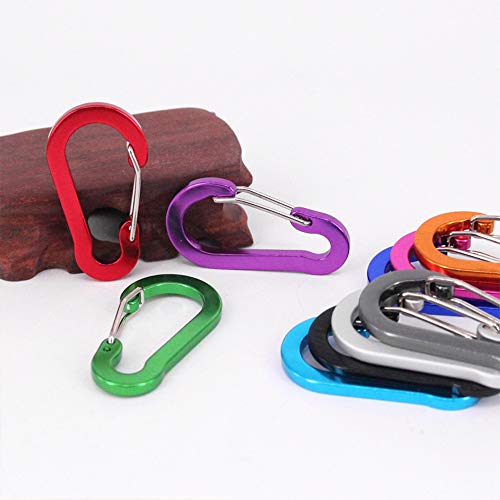 OMUKY Carabiner Small Clip Aluminum Alloy Strength D-Shape Keyring Hooks Carabiners Buckle for Outdoor Camping Backpack Hiking (Mixed 10pcs,Flat) - Image 3
