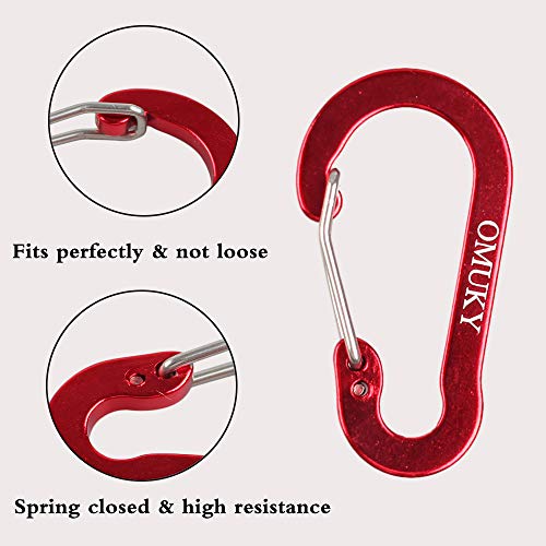 OMUKY Carabiner Small Clip Aluminum Alloy Strength D-Shape Keyring Hooks Carabiners Buckle for Outdoor Camping Backpack Hiking (Mixed 10pcs,Flat) - Image 2