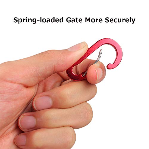 OMUKY Carabiner Small Clip Aluminum Alloy Strength D-Shape Keyring Hooks Carabiners Buckle for Outdoor Camping Backpack Hiking (Mixed 10pcs,Flat) - Image 4