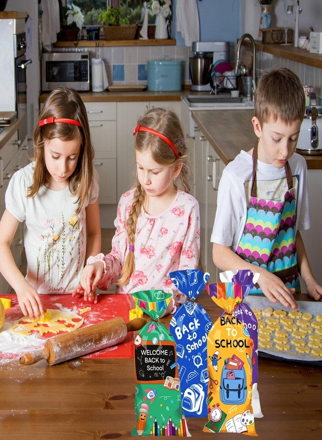 CUUSNNY Back to School Goodie Bags 100 PCS with Gold Twist Ties,Cellophane Candy Treat Bags Gift Goodie Bag for First Day of School Party Favor Supplies - Image 5