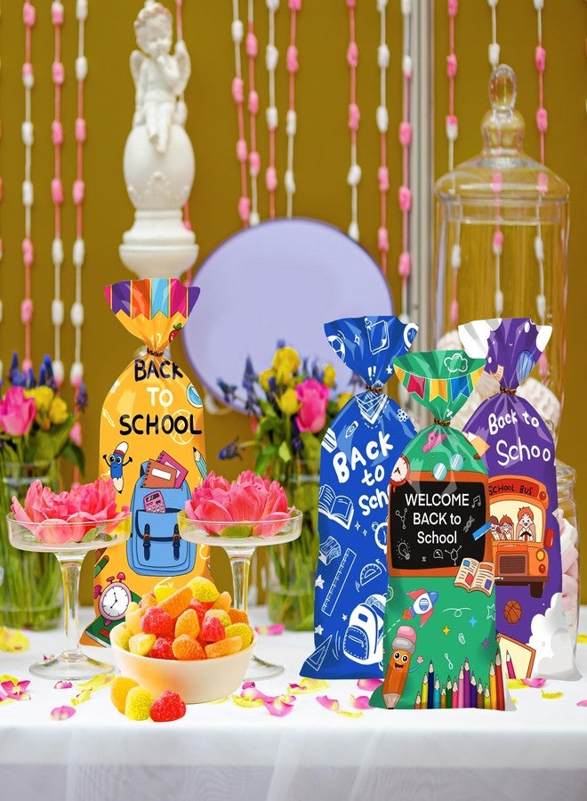CUUSNNY Back to School Goodie Bags 100 PCS with Gold Twist Ties,Cellophane Candy Treat Bags Gift Goodie Bag for First Day of School Party Favor Supplies - Image 4