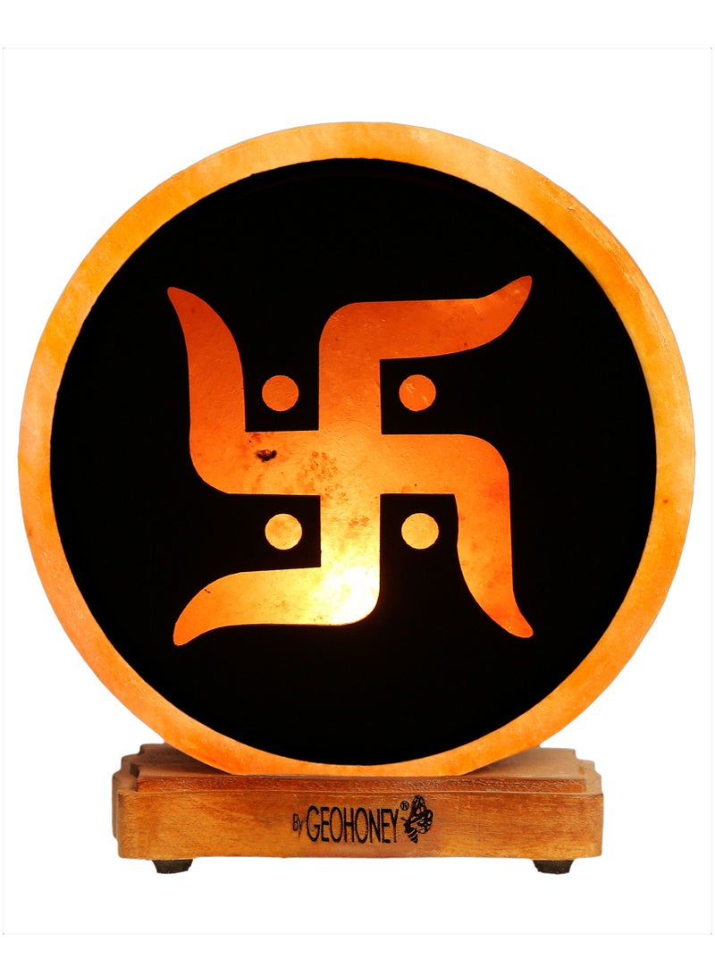 Geohoney - Himalayan Salt Lamp Swastika Sign - Image 1