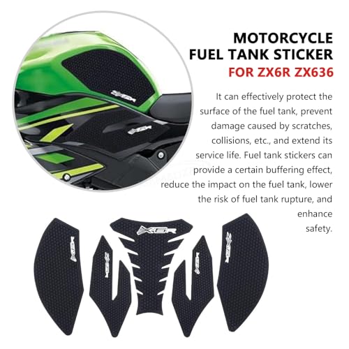 VORILES for Ninja ZX6R ZX 6R ZX-636 Ninja zx6r zx636 2009-2023 2024 2025 Side Decals Motorcycle Anti Slip Tank Pad Stickers ZX6R Accessories zx6r Tank pad Tank Grip Tank Stickers（Black） - Image 5