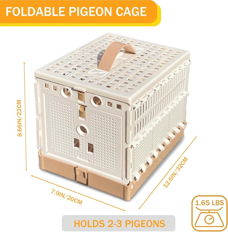 WEIYOONS Pigeon Cage Folding Racing Pigeons Travel Cage Pairing Cage Plastic Three Doors Nest Box for Training and Release, Competition (12.6" LX 7.9" W X8.6 H) - Image 2