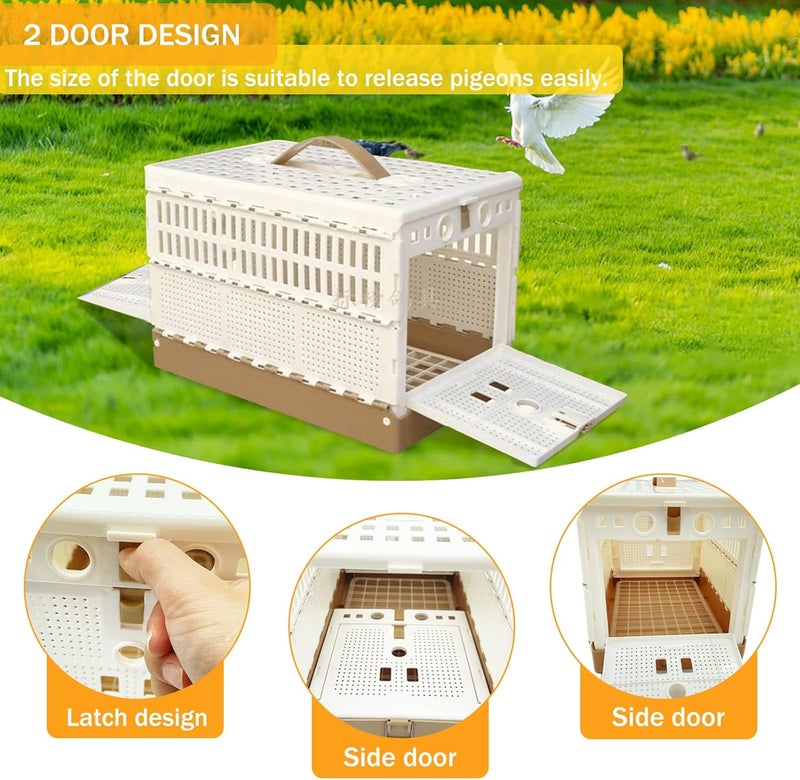 WEIYOONS Pigeon Cage Folding Racing Pigeons Travel Cage Pairing Cage Plastic Three Doors Nest Box for Training and Release, Competition (12.6" LX 7.9" W X8.6 H) - Image 4