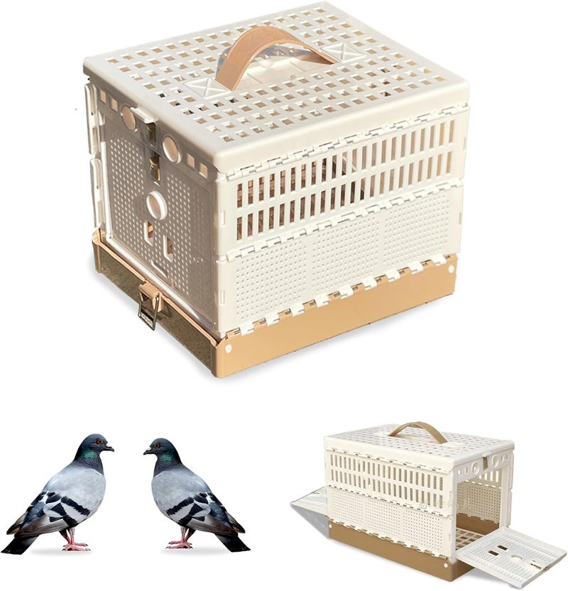 WEIYOONS Pigeon Cage Folding Racing Pigeons Travel Cage Pairing Cage Plastic Three Doors Nest Box for Training and Release, Competition (12.6" LX 7.9" W X8.6 H) - Image 1