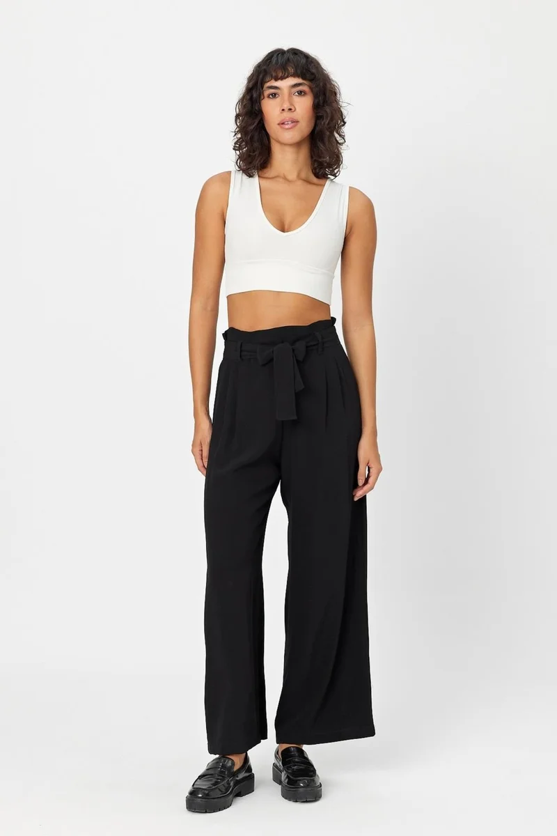 Alexander Gardi Belted Pleated Palazzo Trousers (B24-00232)
