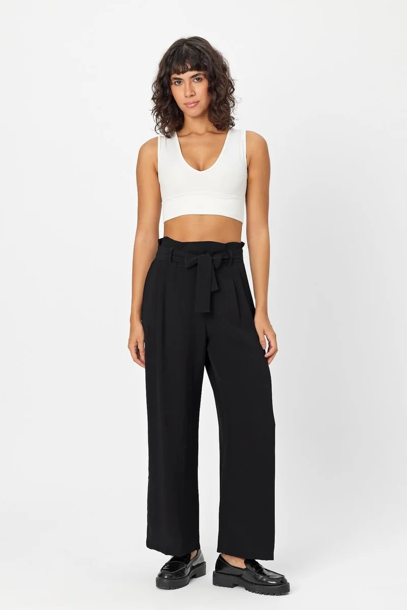 Alexander Gardi Belted Pleated Palazzo Trousers (B24-00232)