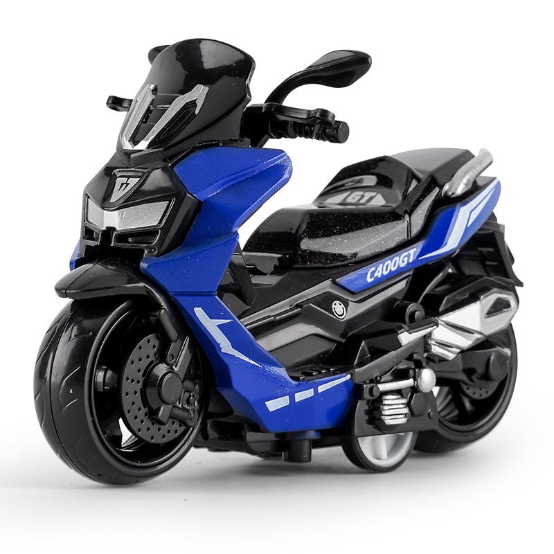 Live online popular childrens toy boy simulation alloy toy car model educational toy simulation pedal motorcycle {Blue pedal} OPP bag 