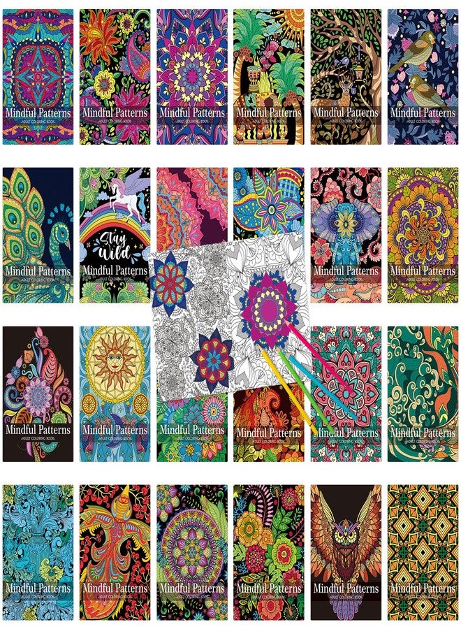 Liliful 24 Pcs Mindful Coloring Book Bulk for Adult Kids DIY Art Stress Relief Drawing Book with Relaxing Mindfulness Patterns for Adults, Party Favors, Goodie Bag Filler and Holiday Gifts - Image 1