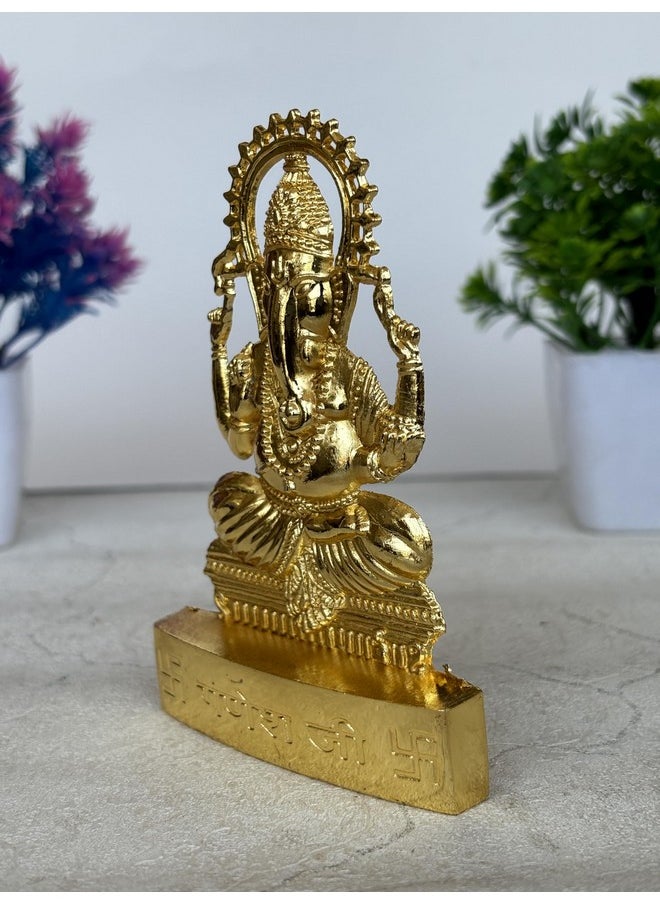 Salvus App SOLUTIONS Salvus App SOLUTIONS Metal Handmade Ganesh Statue for Wealth, Income, Shining and Bright Future Decorative Showpiece and Home Decor - 3x4 INCH  - Image 4