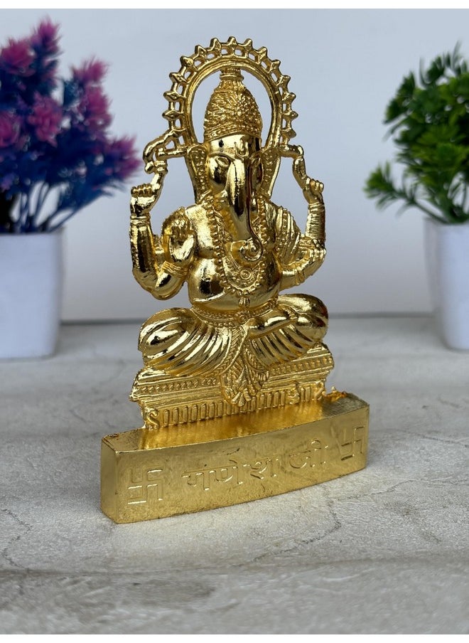 Salvus App SOLUTIONS Salvus App SOLUTIONS Metal Handmade Ganesh Statue for Wealth, Income, Shining and Bright Future Decorative Showpiece and Home Decor - 3x4 INCH  - Image 3