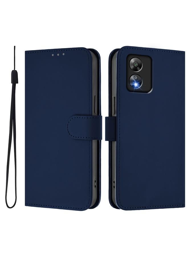S-TOP Case For Boost MobIle Celero 5G SC Skin Feel Solid Color Leather Phone Case with Lanyard - Image 2