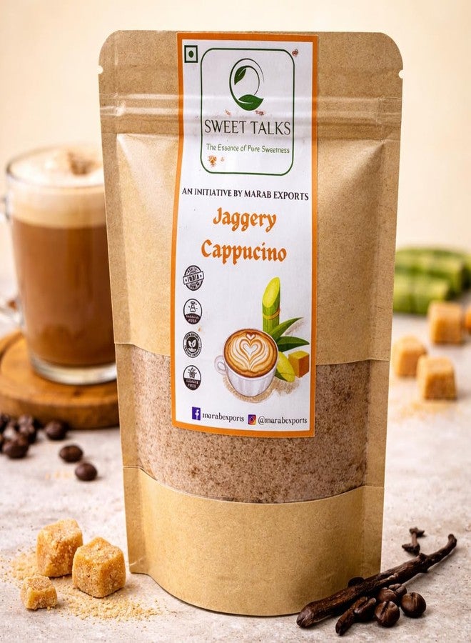 SWEET TALKS Jaggery Cappuccino 100gm – Instant Cappuccino Coffee Mix with Natural Jaggery, No Refined Sugar, Creamy Coffee Drink Powder - Image 3