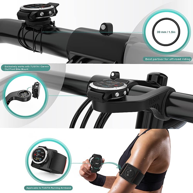 TUSITA توسيتا 22 مم حامل دراجة سريع التثبيت بربع دورة متوافق مع جارمن فينيكس 6 برو، فينيكس 7، إبيكس 2، كواتيكس 6 تيتانيوم - Image 5