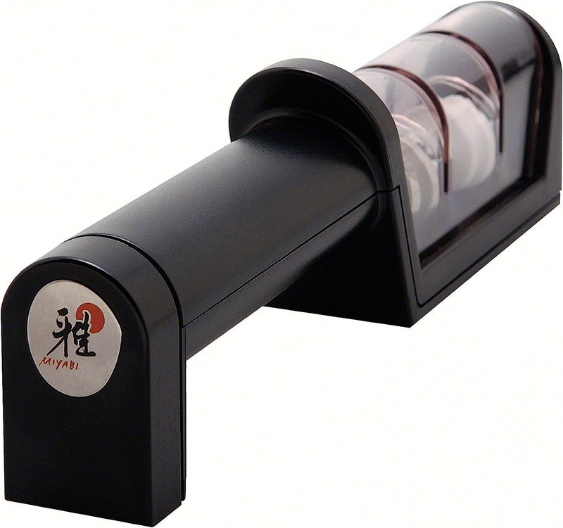 ZWILLING MIYABI Knife Sharpener, Ceramic & Diamond Discs, Matte Black - Image 2