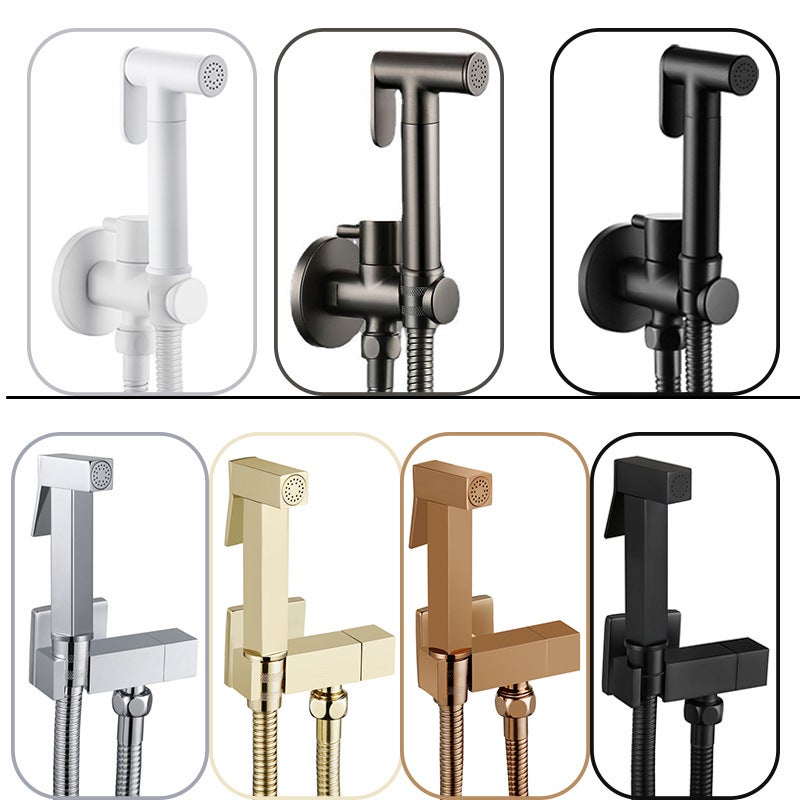 All-Copper Toilet Flushing Spray Gun Bidet Toilet One In And One Out Angle Valve Bathroom Pressurized Flush Gun Faucet - Image 2