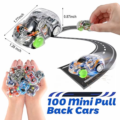 GOLDGE 100 Mini Pull Back Cars Party Favors for Kids Small Race Cars for Toddlers for Treasure Boxes Classroom Prizes Pinatas and Goodie Bags Fun Stuffers for Kids 100 Mini Pull Back Cars - Image 5
