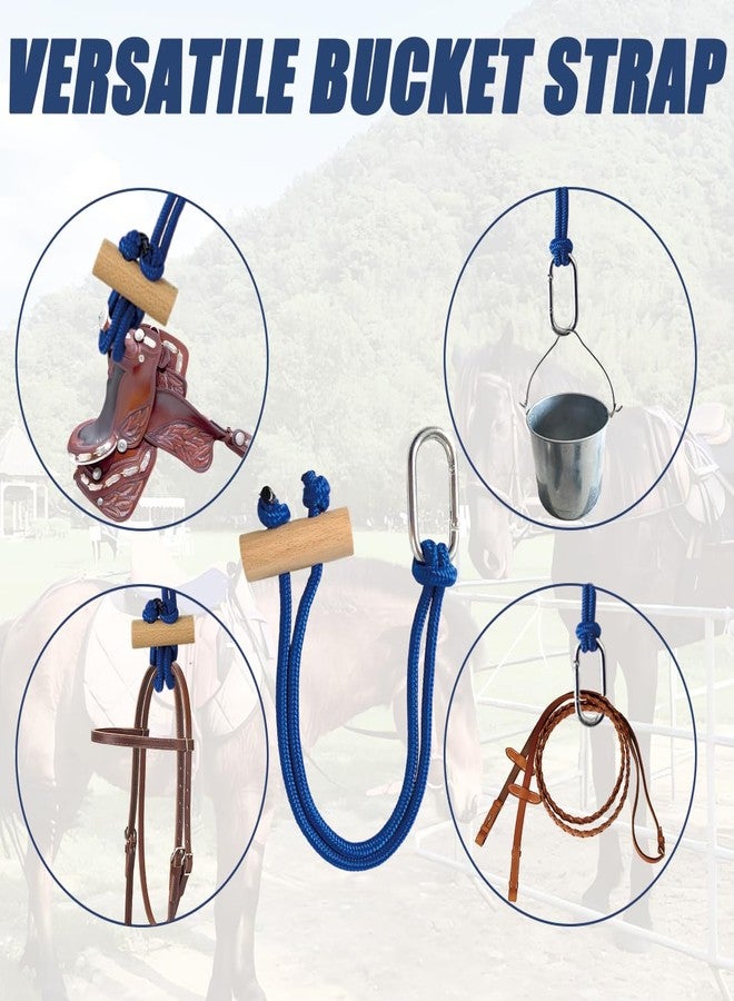 Toeloioh Horse Bucket Strap for Horse Owners, Multi-Purpose Adjustable Barn Bucket Strap, Classic Blue with Wooden Snap, Single/Double Pack, Perfect for Stall Hanging & Organizing - Image 5
