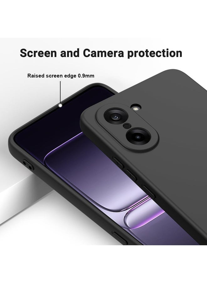 HuHa Case Cover For OnePlus Nord CE5 / Ace 5 Racing Pure Color Liquid Silicone Shockproof Phone Case(Black) - Image 4
