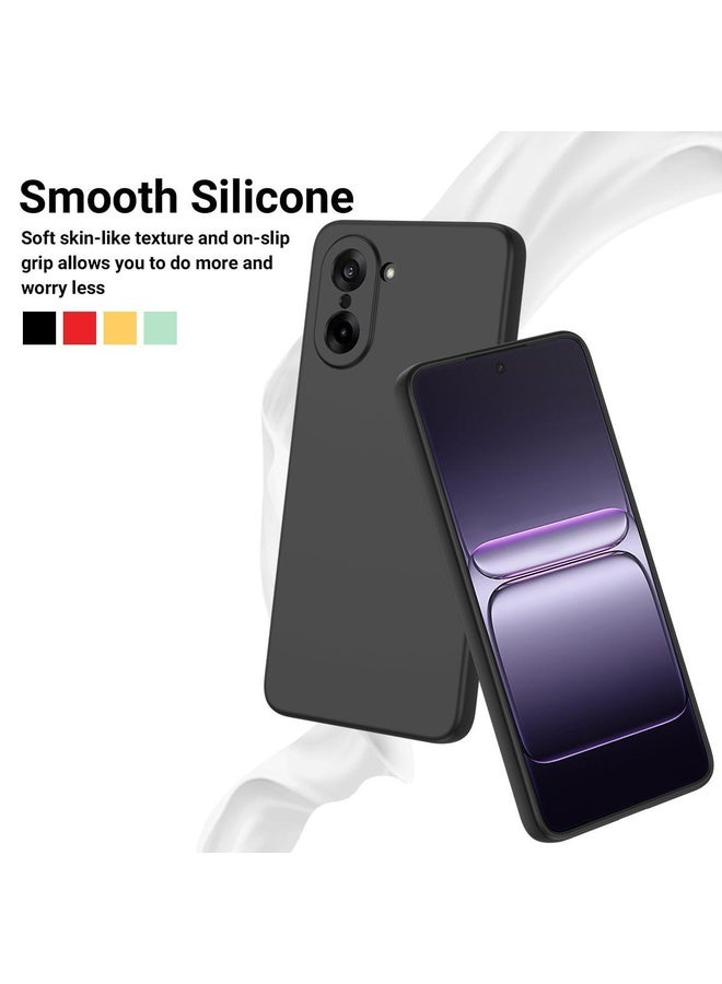 HuHa Case Cover For OnePlus Nord CE5 / Ace 5 Racing Pure Color Liquid Silicone Shockproof Phone Case(Black) - Image 3