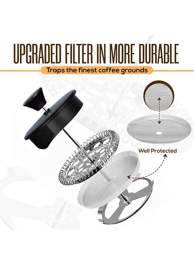 TodyJeyHo Filter coffee machine(600ml), French Press Coffee Maker , Tea Maker, Stainless steel coffee pot, Hand brewed coffee machine, Double wall insulation with filter, Make Great Coffee Gifts  - Image 3