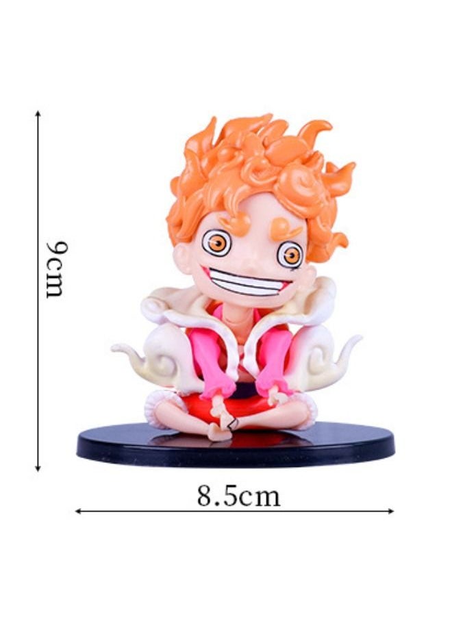 One Piece Anime One Piece Luffy Action Figure, Fifth Gear Nika Luffy Figure Toy with Base, One Piece Figure Car Decoration, Super Collectible Anime Action Figure Toy 8.5*9 CM（Orange Hair Version）  - Image 2