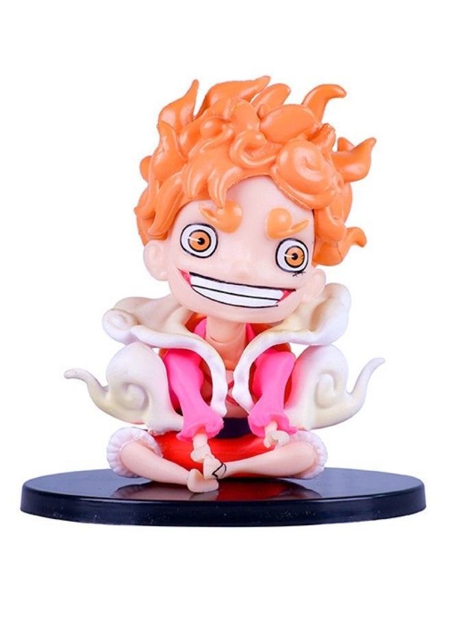 One Piece Anime One Piece Luffy Action Figure, Fifth Gear Nika Luffy Figure Toy with Base, One Piece Figure Car Decoration, Super Collectible Anime Action Figure Toy 8.5*9 CM（Orange Hair Version）  - Image 1