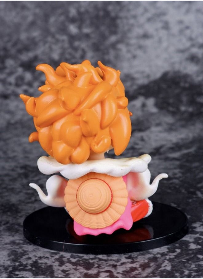One Piece Anime One Piece Luffy Action Figure, Fifth Gear Nika Luffy Figure Toy with Base, One Piece Figure Car Decoration, Super Collectible Anime Action Figure Toy 8.5*9 CM（Orange Hair Version）  - Image 4