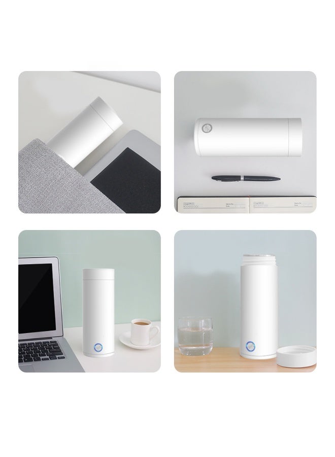 Portable Electric Kettle, 400ml Travel Tea Kettle with Non-stick Coating Double Wall Water Boiler Bottle, Fast Boil and Auto Shut off Hot Water Heater, White - Image 5