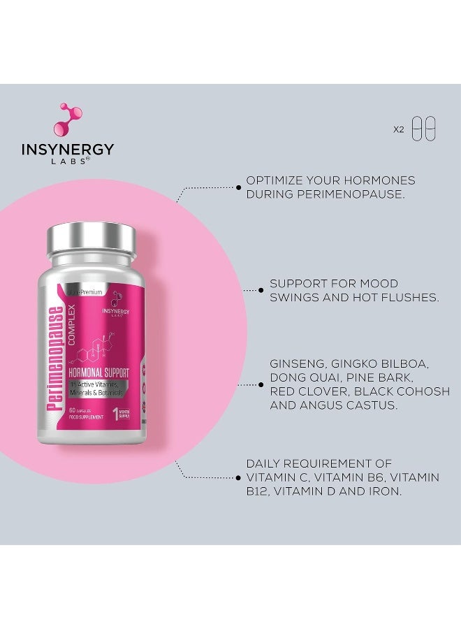 Insynergy Labs Ultra Premium Perimenopause Supplements with Black Cohosh - Highest Strength in the UK Perimenopause Vitamins Complex 15 in 1 | Menopause Relief Supplement for Women | 60 Vegan Tablets Hormone Support - Image 5
