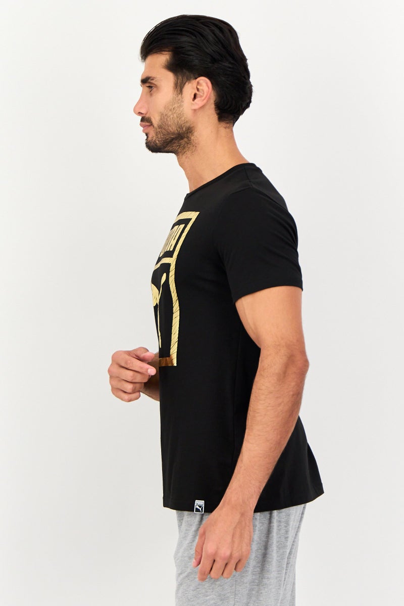 PUMA Men Sportswear Fit Short Sleeves Brand Logo T-Shirt, Black - Image 3