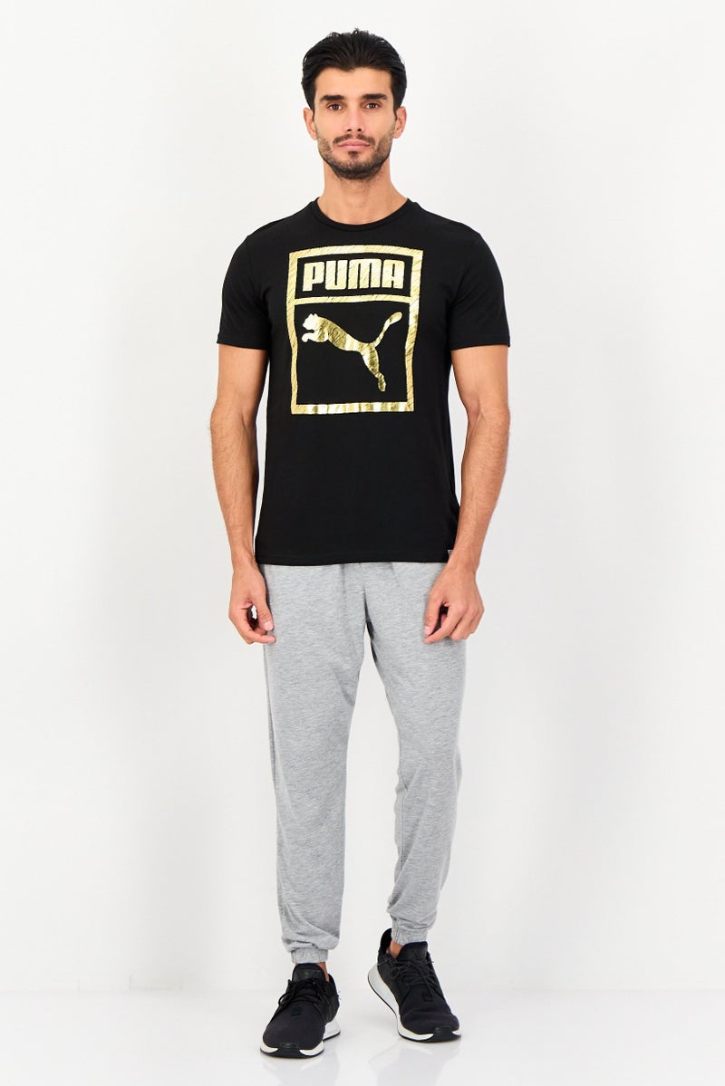 PUMA Men Sportswear Fit Short Sleeves Brand Logo T-Shirt, Black - Image 4